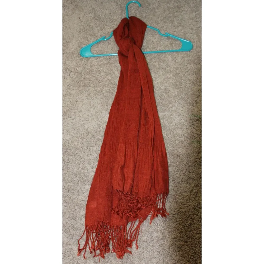 Burnt Orange Pashmina & Silk Scarf
